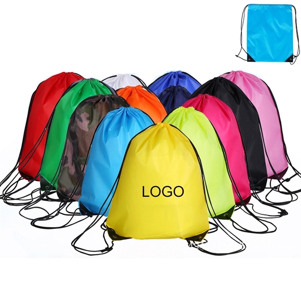 210D Polyester Drawstring Backpack - 210D Polyester Drawstring Backpack - Image 0 of 14