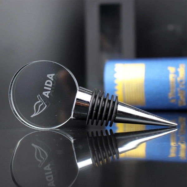 Round Crystal Personalized Wine Stopper - Round Crystal Personalized Wine Stopper - Image 2 of 2