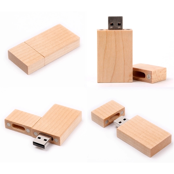 Rectangular Wooden USB Flash Drives with Magnetic Closure - Rectangular Wooden USB Flash Drives with Magnetic Closure - Image 1 of 1