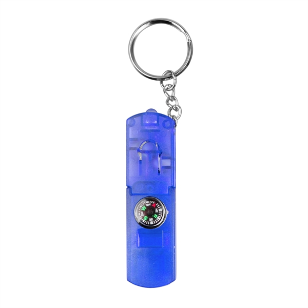 Compass Keychain with Whistle & LED Light - Compass Keychain with Whistle & LED Light - Image 3 of 5