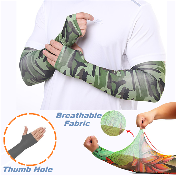 Dri-FIT moisture wicking compression Arm sleeve Thumb Loop