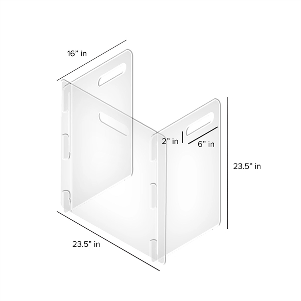 Lightweight 3panel Desk Shield with Handle Plum Grove
