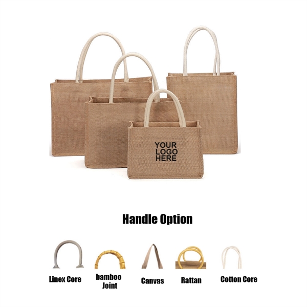 Laminated Jute Burlap Tote Bags - Laminated Jute Burlap Tote Bags - Image 0 of 3