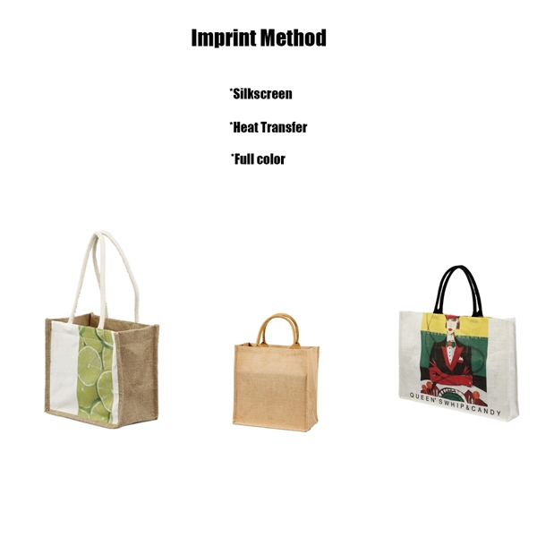 Laminated Jute Burlap Tote Bags - Laminated Jute Burlap Tote Bags - Image 1 of 3
