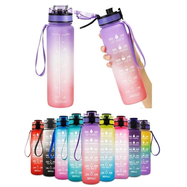 32oz Sports Water Bottle with Time Marker