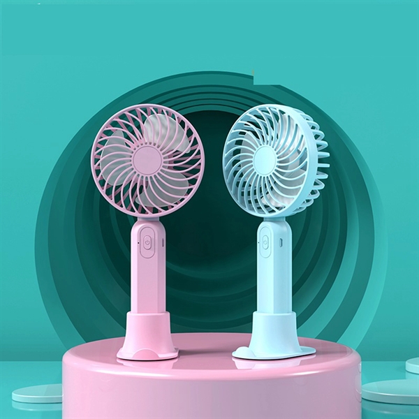 Rechargeable USB Mini Fan with Mobile Phone Stand - Rechargeable USB Mini Fan with Mobile Phone Stand - Image 3 of 4