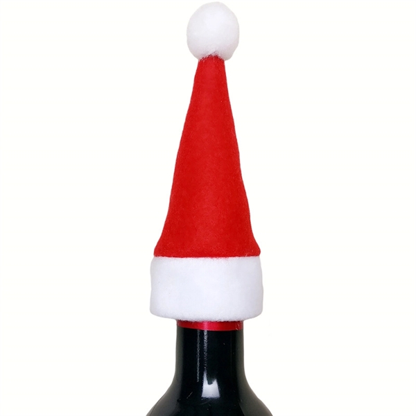 Mini Santa Hat Wine Bottle Topper Tableware Holder - Mini Santa Hat Wine Bottle Topper Tableware Holder - Image 1 of 1