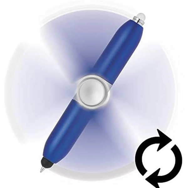 Fidget Spinner Pen with LED Light & Stylus - Fidget Spinner Pen with LED Light & Stylus - Image 2 of 3