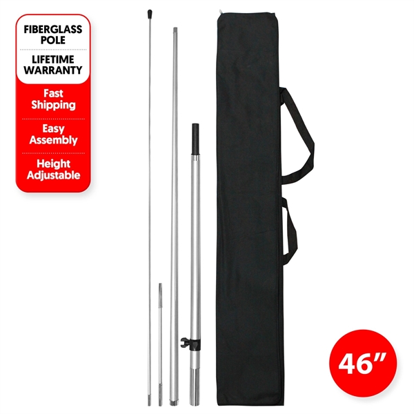 9' Premium Single Sided Straight Flag +Pole + Ground Stake - 9' Premium Single Sided Straight Flag +Pole + Ground Stake - Image 2 of 2