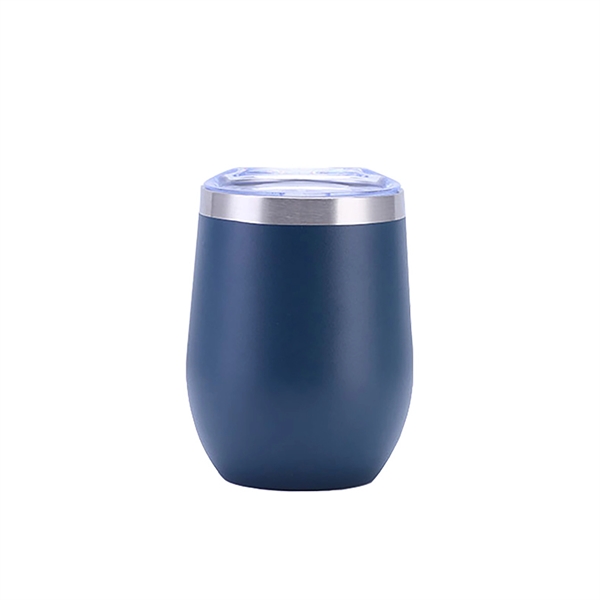 12 OZ Engraved Stainless Steel Wine Cup with Lid Can Cooler - 12 OZ Engraved Stainless Steel Wine Cup with Lid Can Cooler - Image 1 of 10