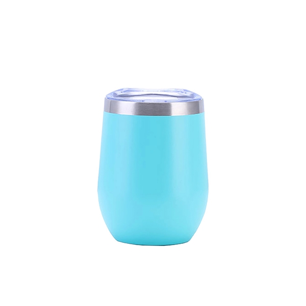 12 OZ Engraved Stainless Steel Wine Cup with Lid Can Cooler - 12 OZ Engraved Stainless Steel Wine Cup with Lid Can Cooler - Image 3 of 10