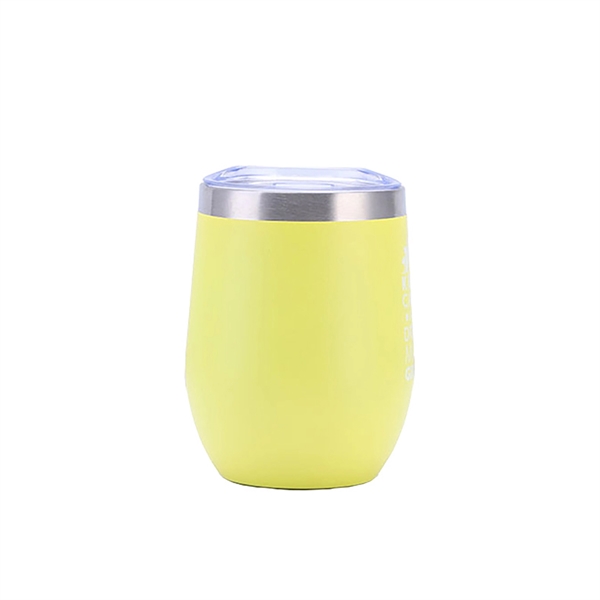 12 OZ Engraved Stainless Steel Wine Cup with Lid Can Cooler - 12 OZ Engraved Stainless Steel Wine Cup with Lid Can Cooler - Image 6 of 10