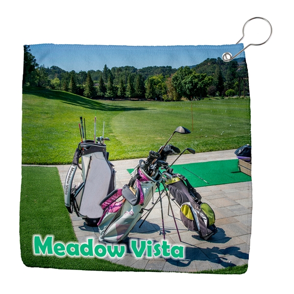 Sublimated Microfiber Golf Towel w/Grommet - Sublimated Microfiber Golf Towel w/Grommet - Image 0 of 1