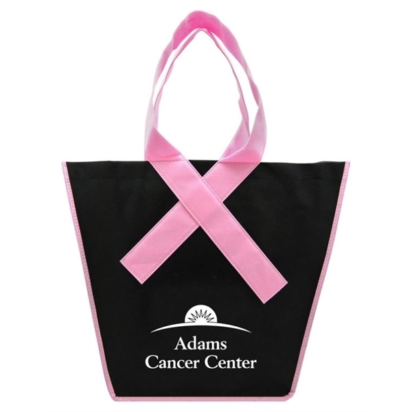 Inverted trapezoidal Ribbon Shopping Tote Bag Breast Cancer - Inverted trapezoidal Ribbon Shopping Tote Bag Breast Cancer - Image 0 of 1