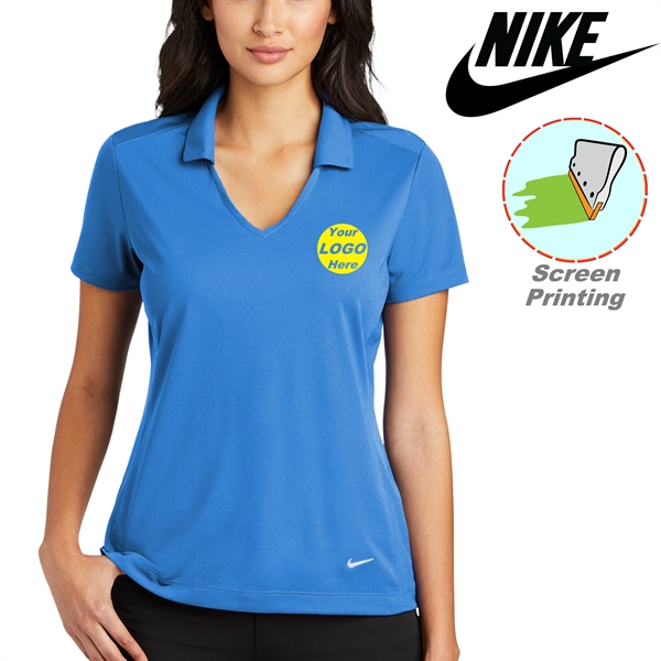 Nike Ladies Dri-FIT Vertical Mesh Polo w/ Screen Print 4.4oz