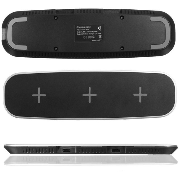3 in 1 Dual USB 5W Qi Wireless Charger - 3 in 1 Dual USB 5W Qi Wireless Charger - Image 1 of 3