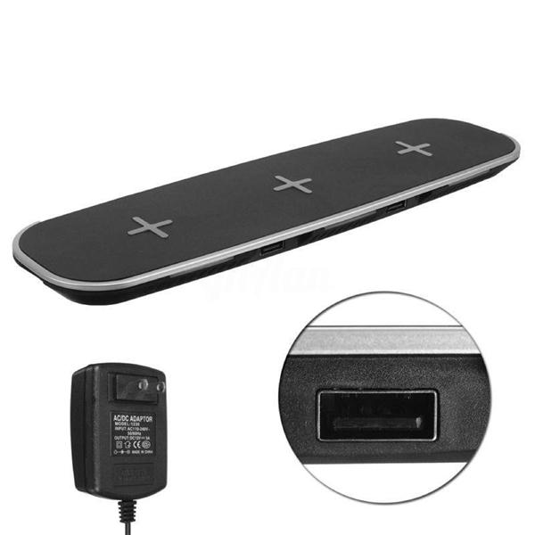 3 in 1 Dual USB 5W Qi Wireless Charger - 3 in 1 Dual USB 5W Qi Wireless Charger - Image 0 of 3