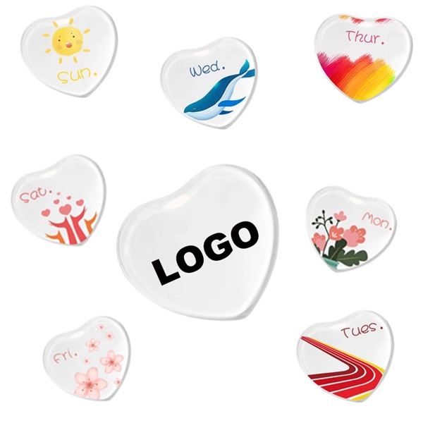 1 4/5 " Heart Crystal Glass Fridge Magnets - 1 4/5 " Heart Crystal Glass Fridge Magnets - Image 0 of 2