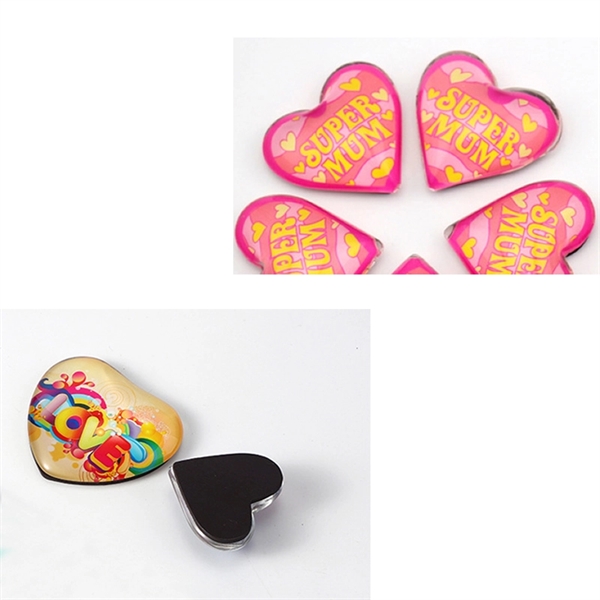 1 4/5 " Heart Crystal Glass Fridge Magnets - 1 4/5 " Heart Crystal Glass Fridge Magnets - Image 2 of 2