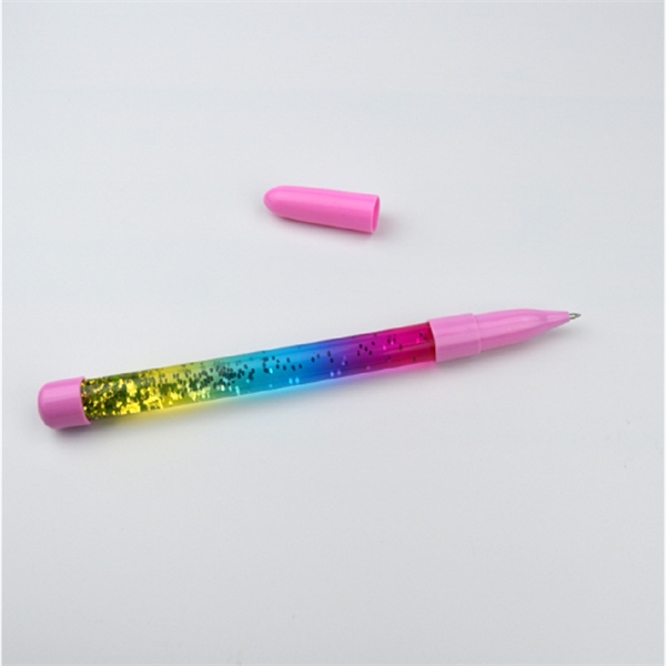 Glitter Liquid Sand Bling Rainbow Dynamic Crystal Ball Pen - Glitter Liquid Sand Bling Rainbow Dynamic Crystal Ball Pen - Image 1 of 2