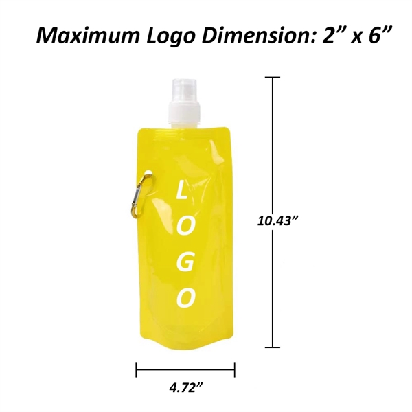Reusable Foldable Drinking Water Bags with Clip - Reusable Foldable Drinking Water Bags with Clip - Image 1 of 1