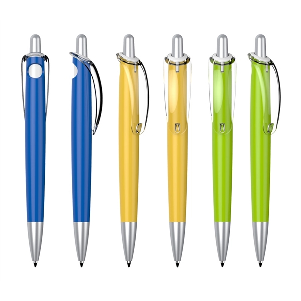 Plastic Pen with Transparent Clip - Plastic Pen with Transparent Clip - Image 0 of 3