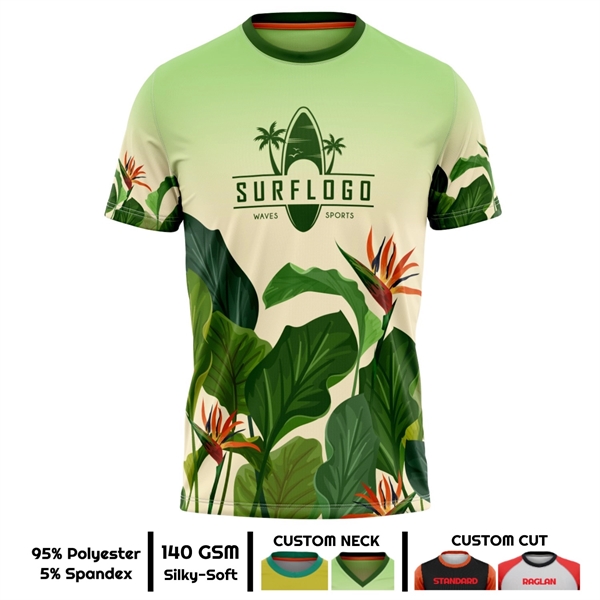 Unisex and Kids' Full Sublimation 160G Brushed Milk Silk Sho - Unisex and Kids' Full Sublimation 160G Brushed Milk Silk Sho - Image 0 of 3