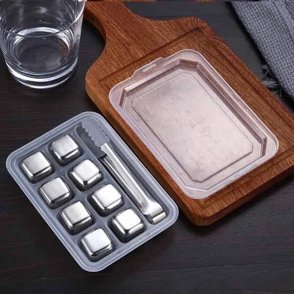 Whiskey Stones Stainless Steel Ice Cubes (Set of 8) | Plum Grove