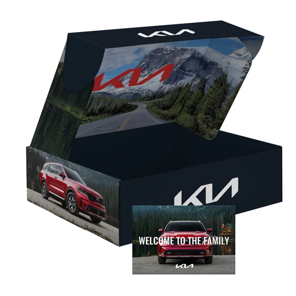 14" x 10" x 4" Custom White Corrugate Gift Box & 4x6 Card