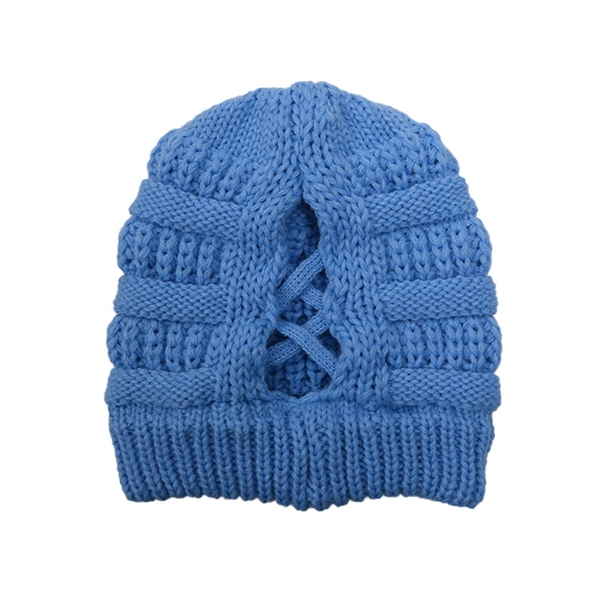 Winter Knitted Ponytail Beanie Hat - Winter Knitted Ponytail Beanie Hat - Image 12 of 30