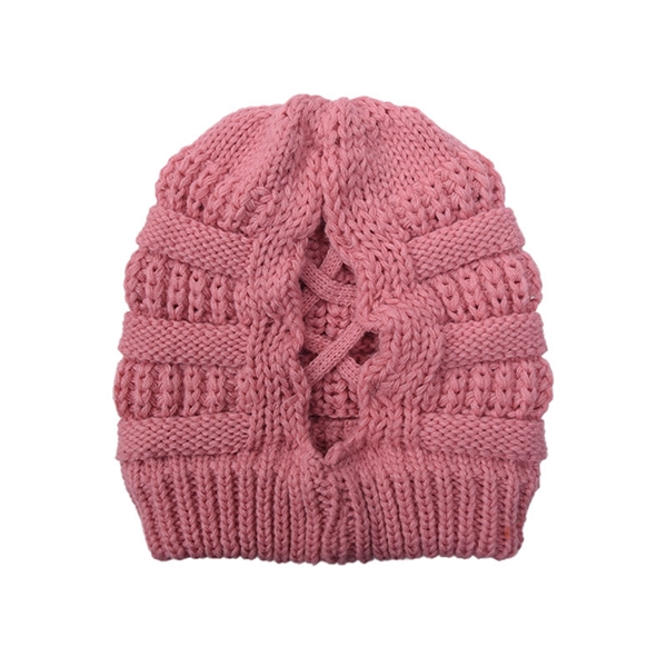 Winter Knitted Ponytail Beanie Hat - Winter Knitted Ponytail Beanie Hat - Image 18 of 30