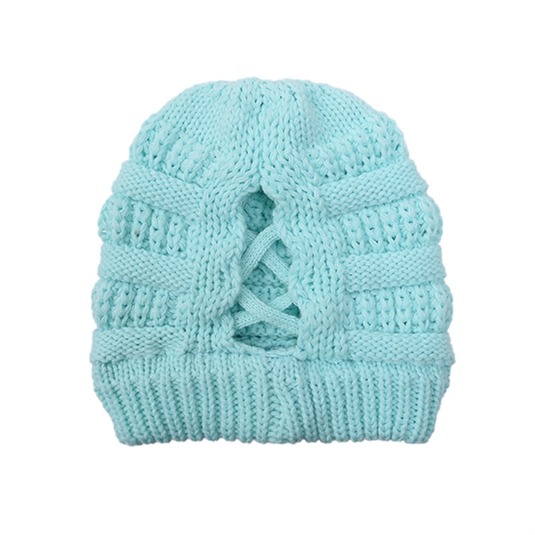 Winter Knitted Ponytail Beanie Hat - Winter Knitted Ponytail Beanie Hat - Image 20 of 30