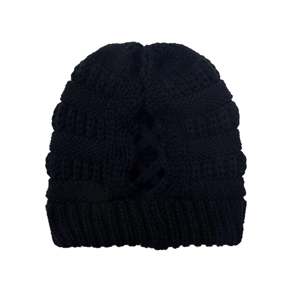 Winter Knitted Ponytail Beanie Hat - Winter Knitted Ponytail Beanie Hat - Image 21 of 30