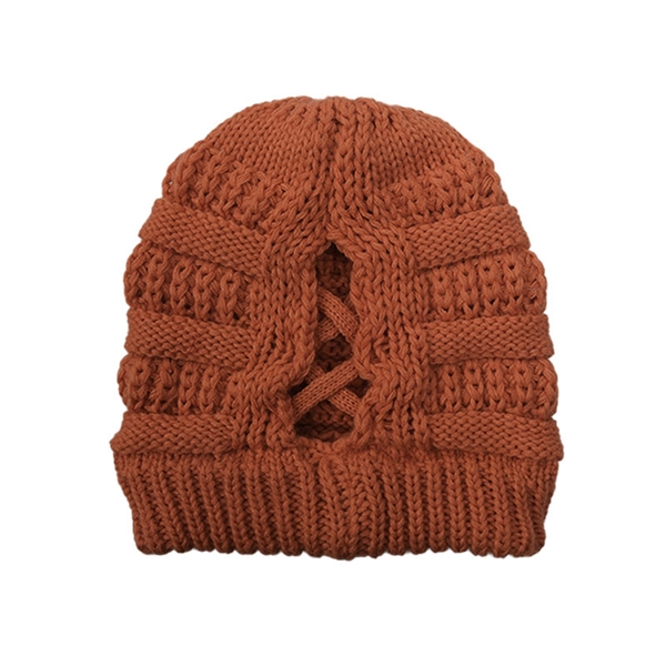 Winter Knitted Ponytail Beanie Hat - Winter Knitted Ponytail Beanie Hat - Image 24 of 30