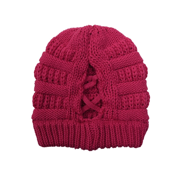 Winter Knitted Ponytail Beanie Hat - Winter Knitted Ponytail Beanie Hat - Image 25 of 30