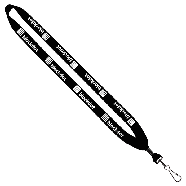 3/4" Cotton Lanyard with Metal Crimp & Bulldog Clip - 3/4" Cotton Lanyard with Metal Crimp & Bulldog Clip - Image 0 of 3