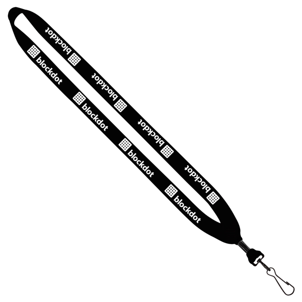 3/4" Cotton Lanyard with Metal Crimp & Bulldog Clip