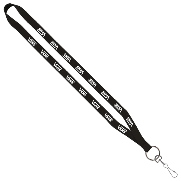 1/2" Polyester Lanyard with Sewn Metal Swivel Snap Hook