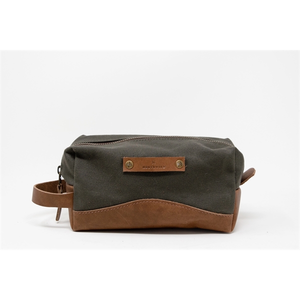 Canvas and Leather Dopp Kit. Logo or Monogram. USA Made. - Canvas and Leather Dopp Kit. Logo or Monogram. USA Made. - Image 2 of 11