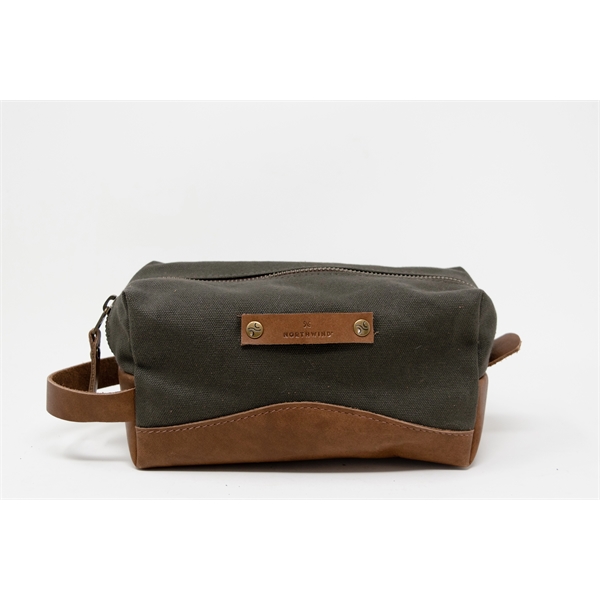 Canvas and Leather Dopp Kit. Logo or Monogram. USA Made. - Canvas and Leather Dopp Kit. Logo or Monogram. USA Made. - Image 3 of 11