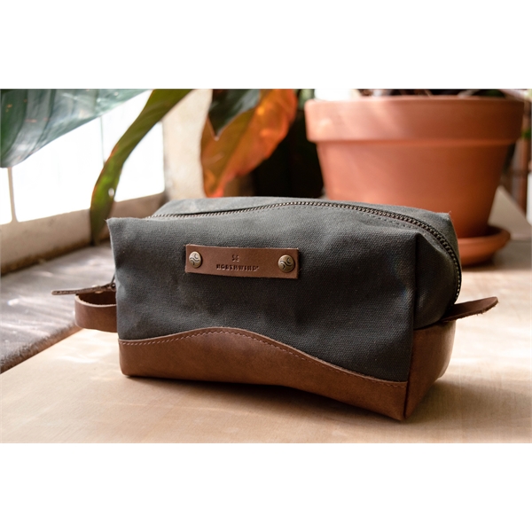 Canvas and Leather Dopp Kit. Logo or Monogram. USA Made. - Canvas and Leather Dopp Kit. Logo or Monogram. USA Made. - Image 9 of 11