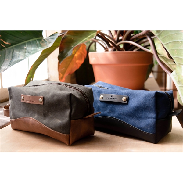 Canvas and Leather Dopp Kit. Logo or Monogram. USA Made. - Canvas and Leather Dopp Kit. Logo or Monogram. USA Made. - Image 10 of 11