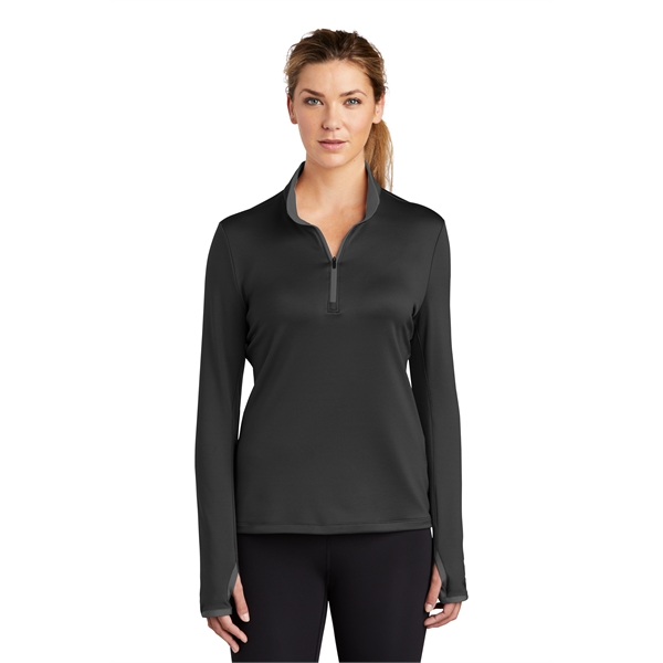 Nike Ladies Dri-FIT Stretch 1/2-Zip Cover-Up 7.6 oz. Jacket - Nike Ladies Dri-FIT Stretch 1/2-Zip Cover-Up 7.6 oz. Jacket - Image 2 of 11