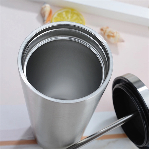 Stainless Steel Tumbler with Lid and Straw 17.5 OZ - Stainless Steel Tumbler with Lid and Straw 17.5 OZ - Image 3 of 4