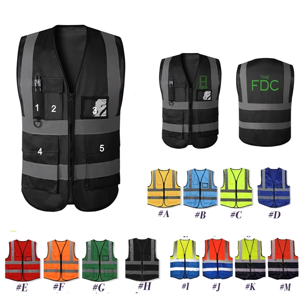 Reflective Safety Vest with Pouch - Reflective Safety Vest with Pouch - Image 0 of 3