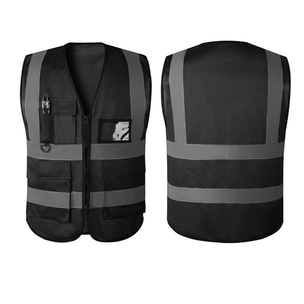 Reflective Safety Vest with Pouch - Reflective Safety Vest with Pouch - Image 2 of 3