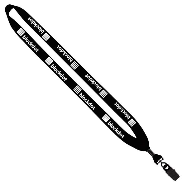 3/4" Cotton Lanyard with Metal Crimp & Bulldog Clip