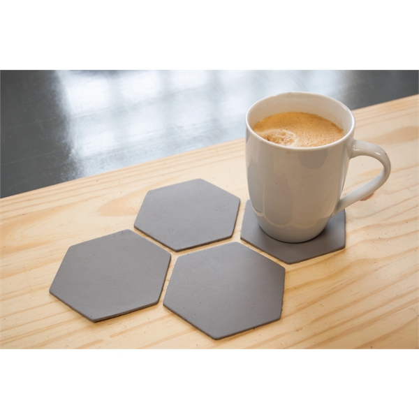 Leather Hexagon Coasters. USA Made. Add Logo or Monogram. - Leather Hexagon Coasters. USA Made. Add Logo or Monogram. - Image 2 of 2