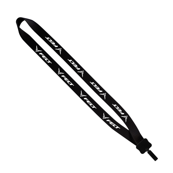 3/4" Smooth Nylon Lanyard with Plastic Clamshell & Bulldog C