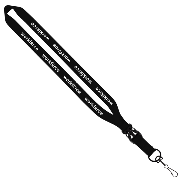 3/4" Polyester Lanyard with Metal Crimp & Swivel Snap Hook